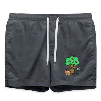 Apple Tree Cat Bird Kids Garden Nature - Swim Trunks -  - Front