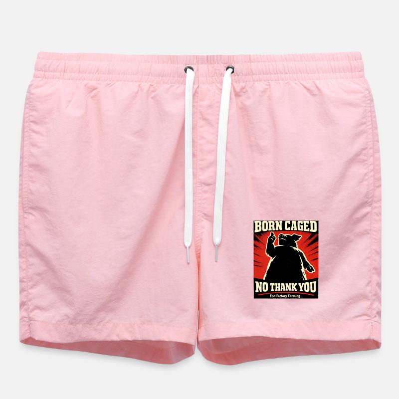 Born Trapped – No Thanks - Swim Trunks - pink