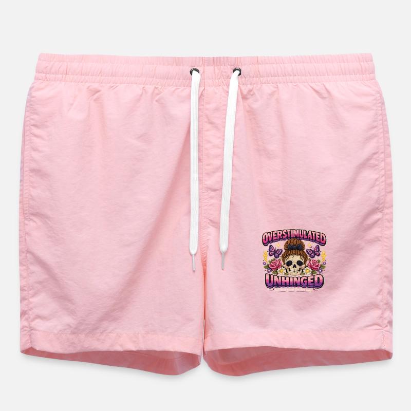 Overstimulated Unhinged Patch Skelett Geschenk - Badeshorts - Pink