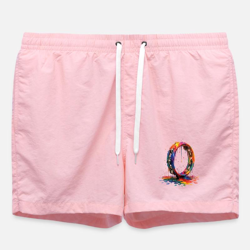 Tambourine with dripping paint - Swim Trunks - pink