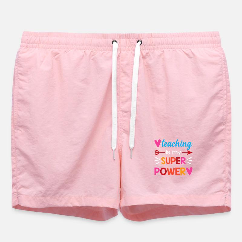 Teaching Is My Super Power - Swim Trunks - pink