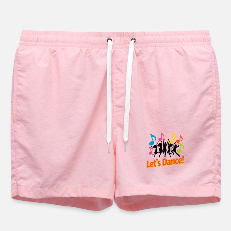 Neon Dance Party Notes - Swim Trunks - pink