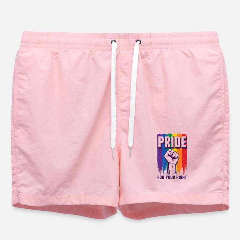 T-shirt Pride Rainbow Right Statement - Short de bain - rose