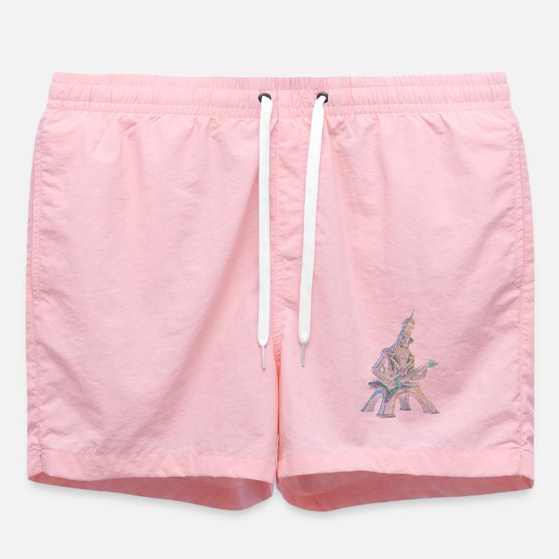 Eiffelturm spielt E-Gitarre - Badeshorts - Pink