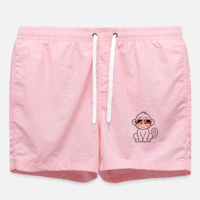 German flag monkey german Germany monkey - Swim Trunks - pink