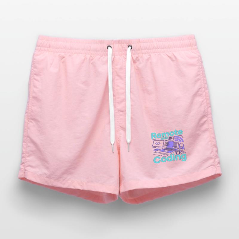 Remote Developer Remote And Coding Web Programmer Swim Trunks