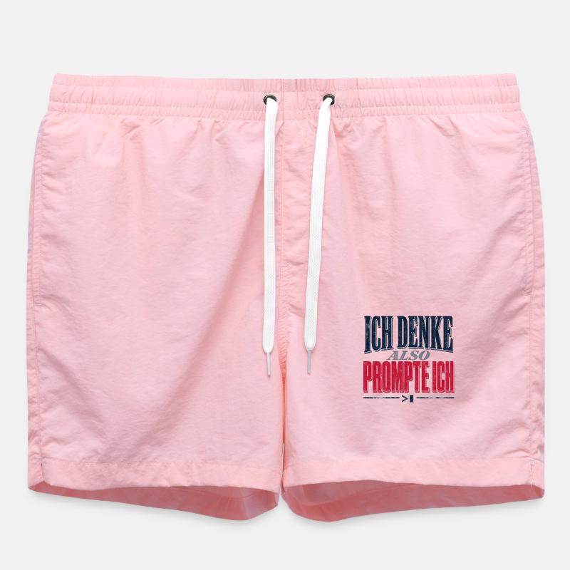 Ich Denke Also PromptIch - Badeshorts - Pink