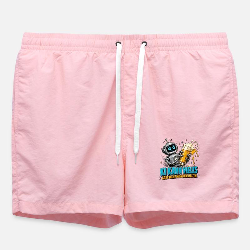 Roboter mit Bierglas-Humor - Badeshorts - Pink