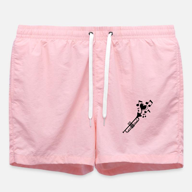 Notes de musique Heart Trumpet - Short de bain - rose
