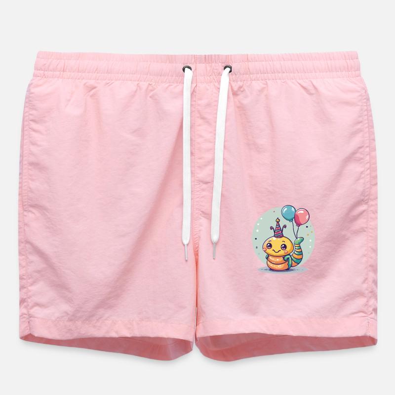 Worm Birthday Baby - Swim Trunks - pink