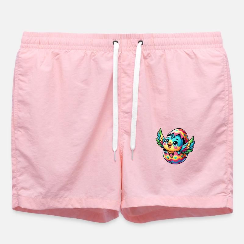 Easter Parrot Hatches from Egg - Swim Trunks - pink