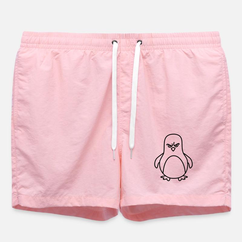 penguin - Swim Trunks - pink