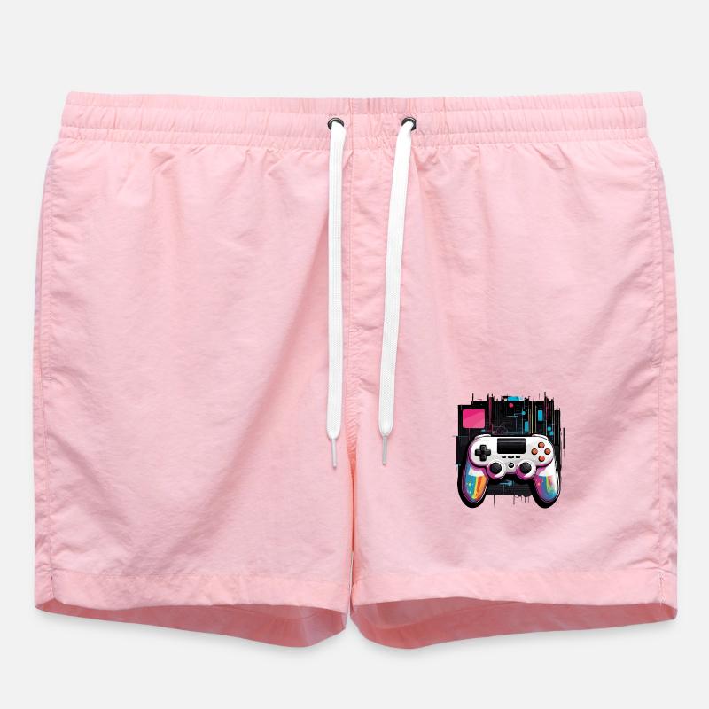 Gamer Controller - Swim Trunks - pink