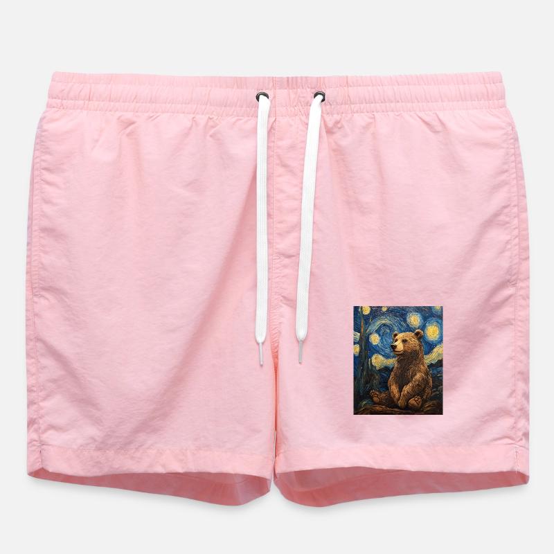 Ours Ours Style Van Gogh Nuit étoilée - Short de bain - rose