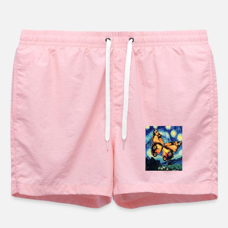 Papillon étoilé style Van Gogh - Short de bain - rose