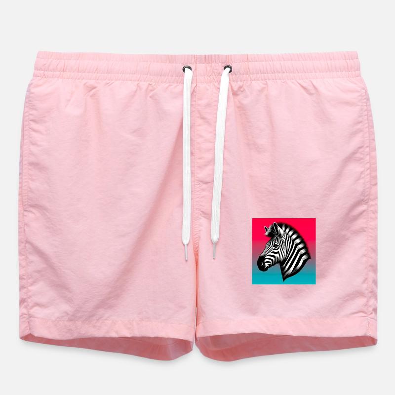 zebra - Swim Trunks - pink