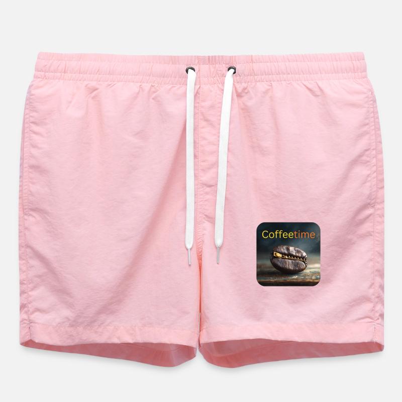 Coffeetime Kaffeebohne mit Reißverschluss - Badeshorts - Pink