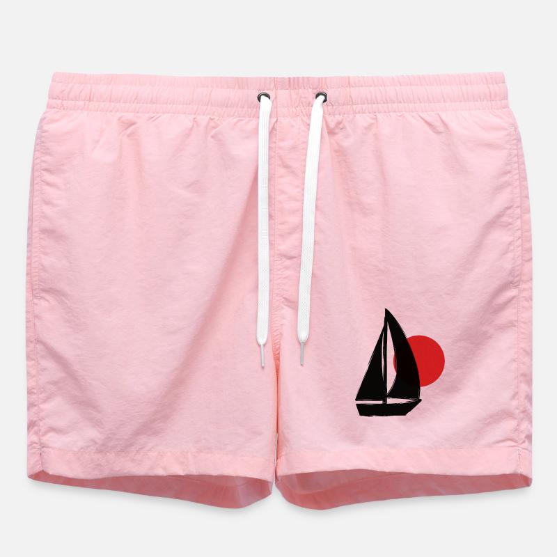 Bateau avant le coucher du soleil - Short de bain - rose