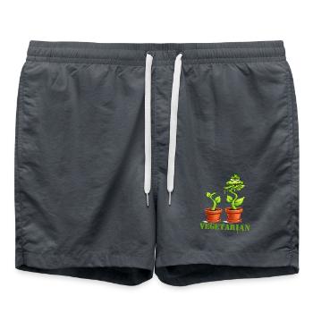 Vegetarian Carnivorous Plant Cartoon - Swim Trunks -  - Front