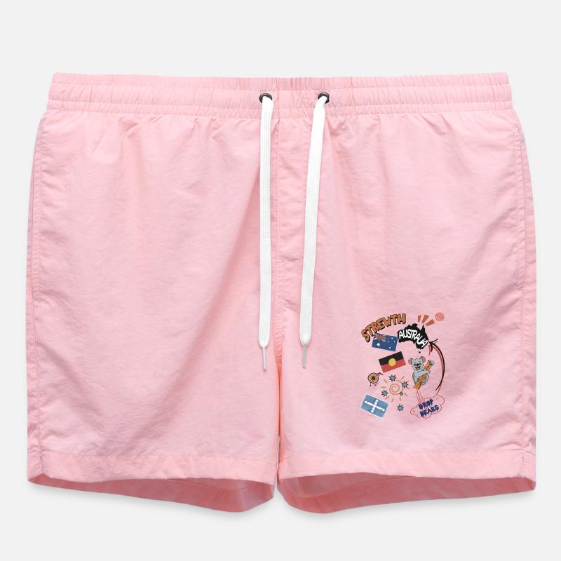 Collage australien Strewth & Drop bears - Short de bain - rose