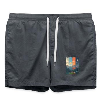 Horizons in four mountain panels - Swim Trunks -  - Front