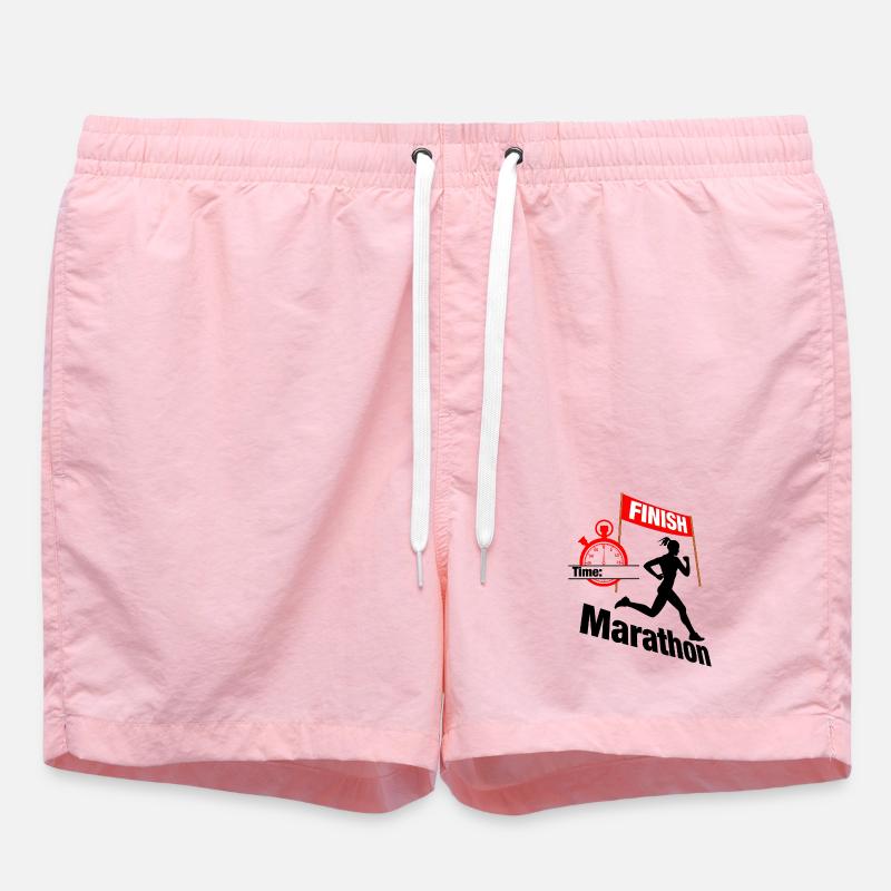 Coureuse marathonienne – Temps de course - Short de bain - rose