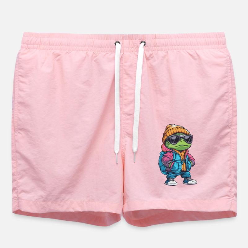Turtle Winter Comic - Swim Trunks - pink