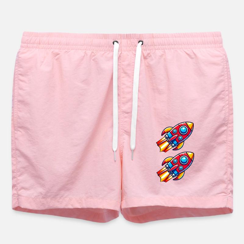 Rocket Comic - Swim Trunks - pink