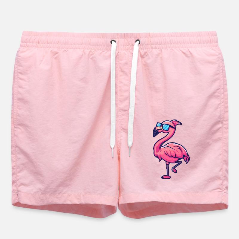 Flamingo Cool Comic - Swim Trunks - pink