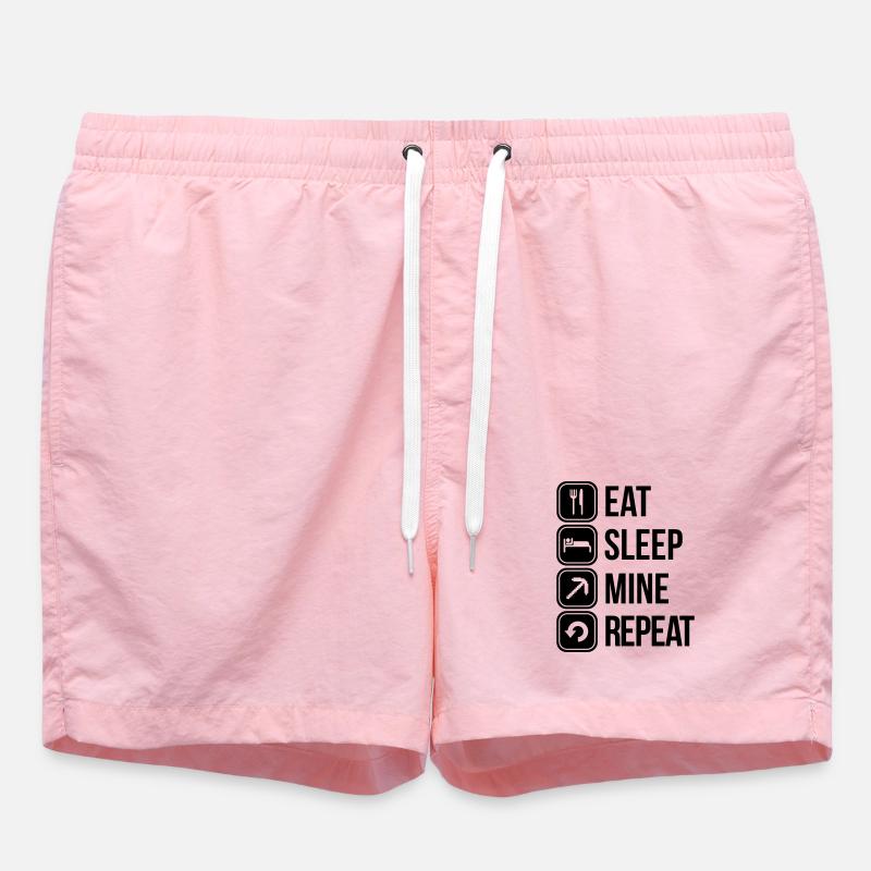 eat sleep mine repeat - Badeshorts - Pink