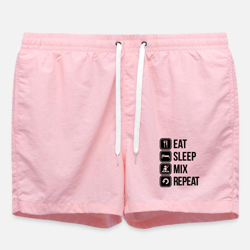 eat sleep mix repeat - Short de bain - rose