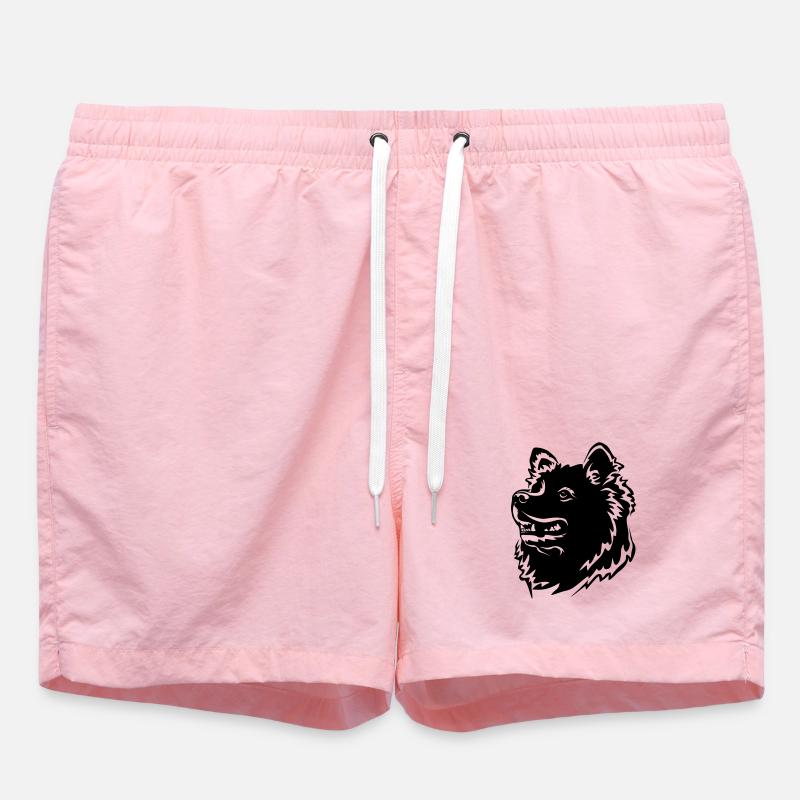 Samoyed Head - Swim Trunks - pink