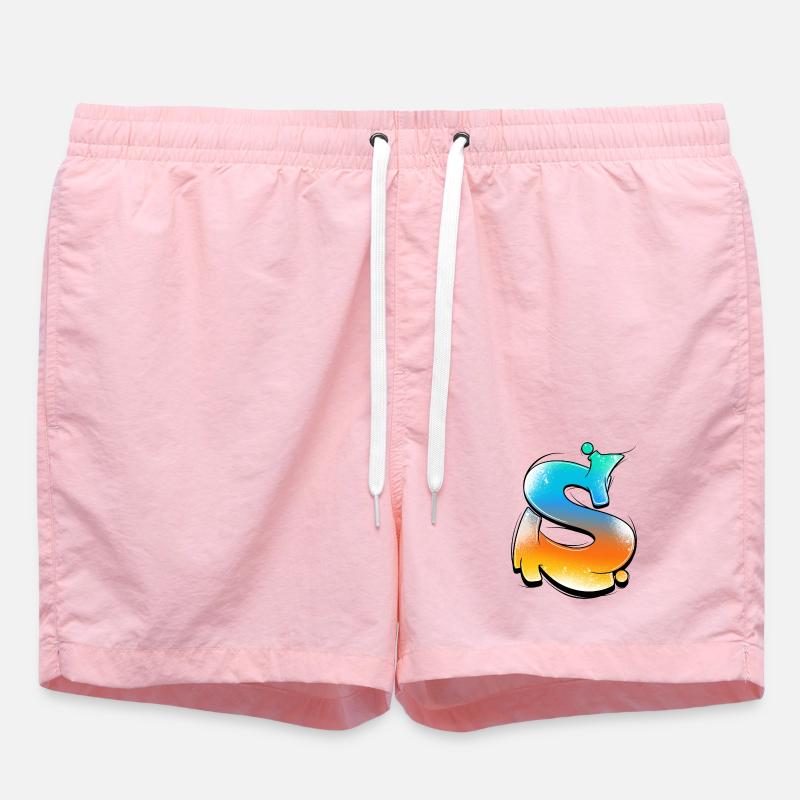 S-Gradient Neon Splashes - Swim Trunks - pink