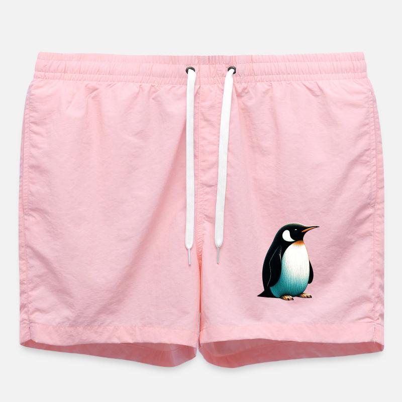 Penguin - Swim Trunks - pink