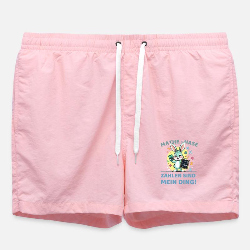 Math bunny with calculation task - Swim Trunks - pink