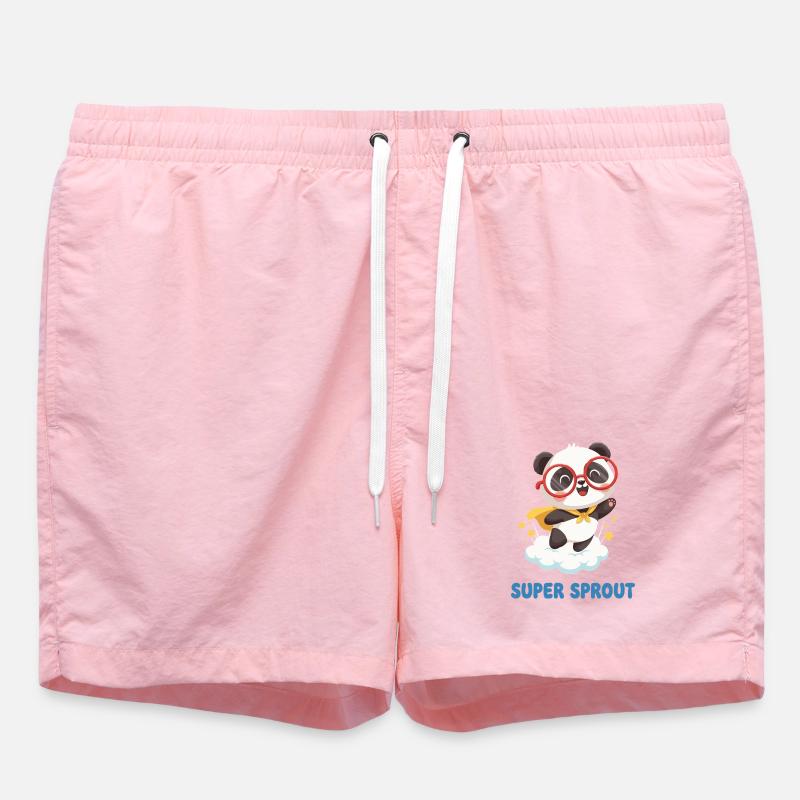 Süßer Super Sprout Panda mit Kappe - Badeshorts - Pink