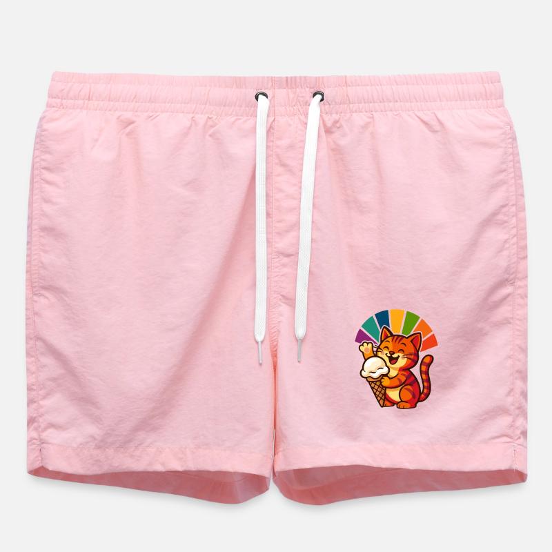 Chat arc-en-ciel Sundae Joy - Short de bain - rose