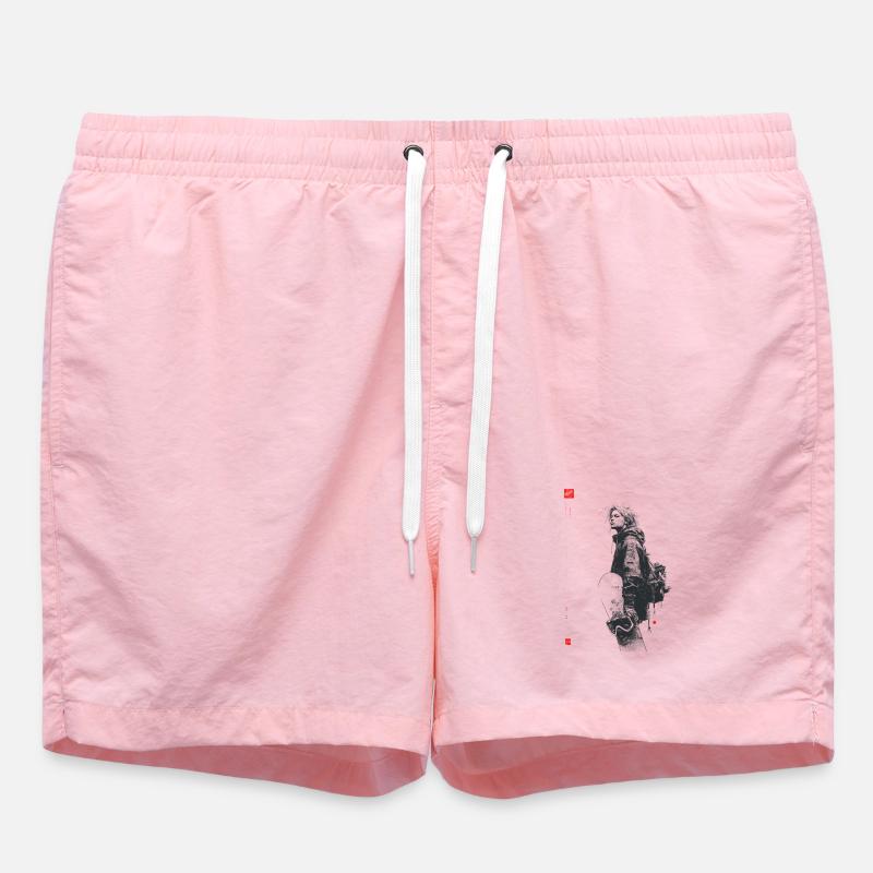 Dark silhouette with dread - Swim Trunks - pink