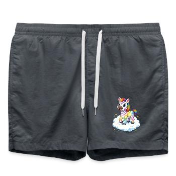 Süßes Regenbogen Zebra auf Wolke Kawaii  - Badeshorts -  - Vorne