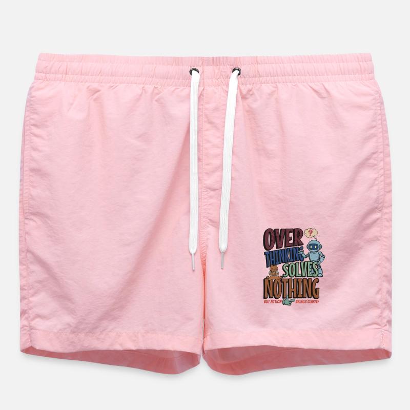 Over Thinking Solves Nothing - Swim Trunks - pink