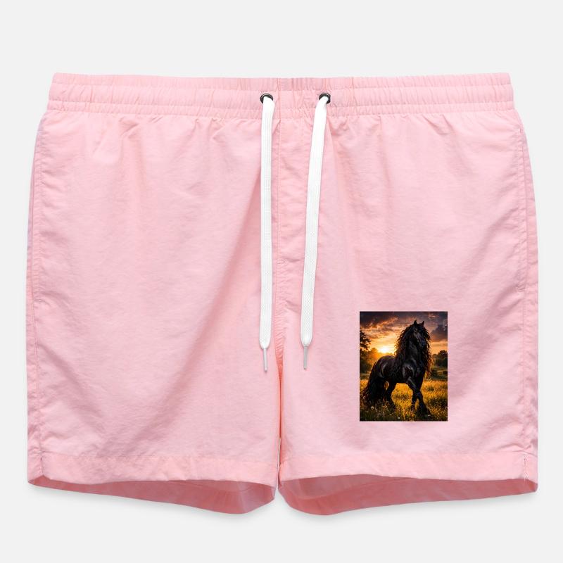Cheval noir clair du soir - Short de bain - rose