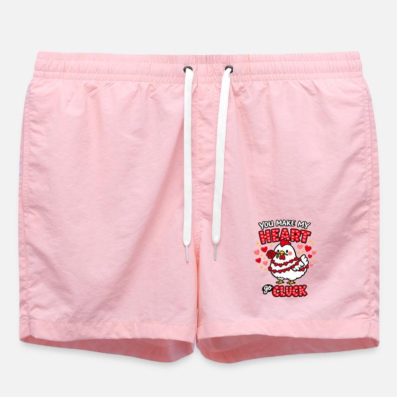 Poule Amoureuse Humour Saint-Valentin - Short de bain - rose