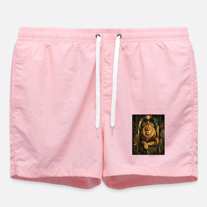 Lion avec couronne en or - Short de bain - rose