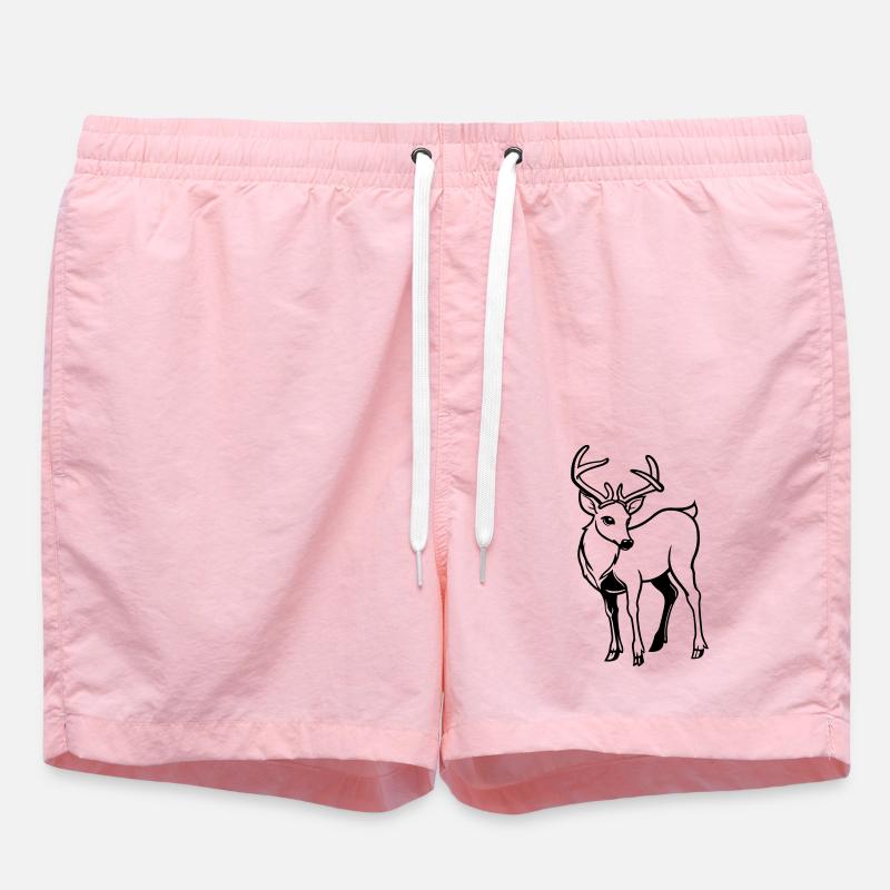 Deer Deer Comic - Swim Trunks - pink