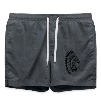 Proud Indian Chief Face Head Side - Swim Trunks -  - Front