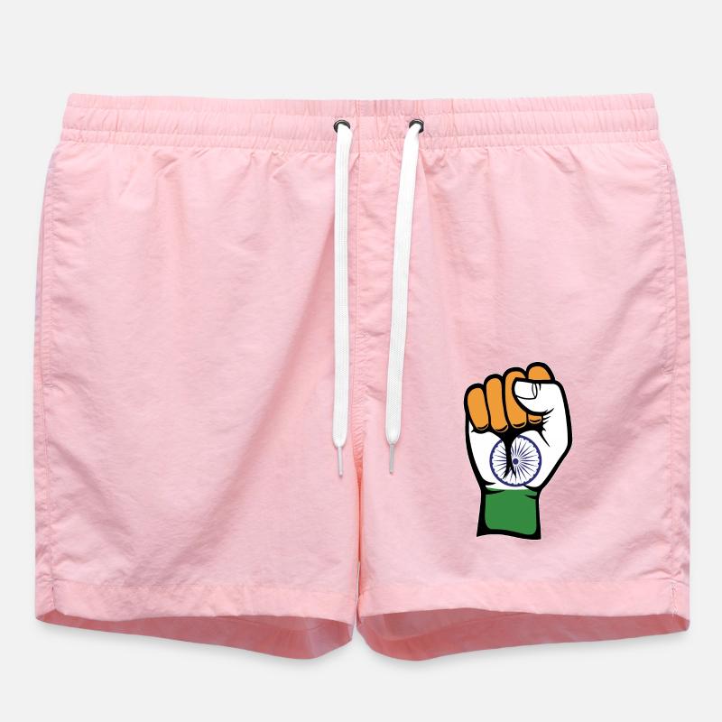 Poing du drapeau de l’Inde - Short de bain - rose