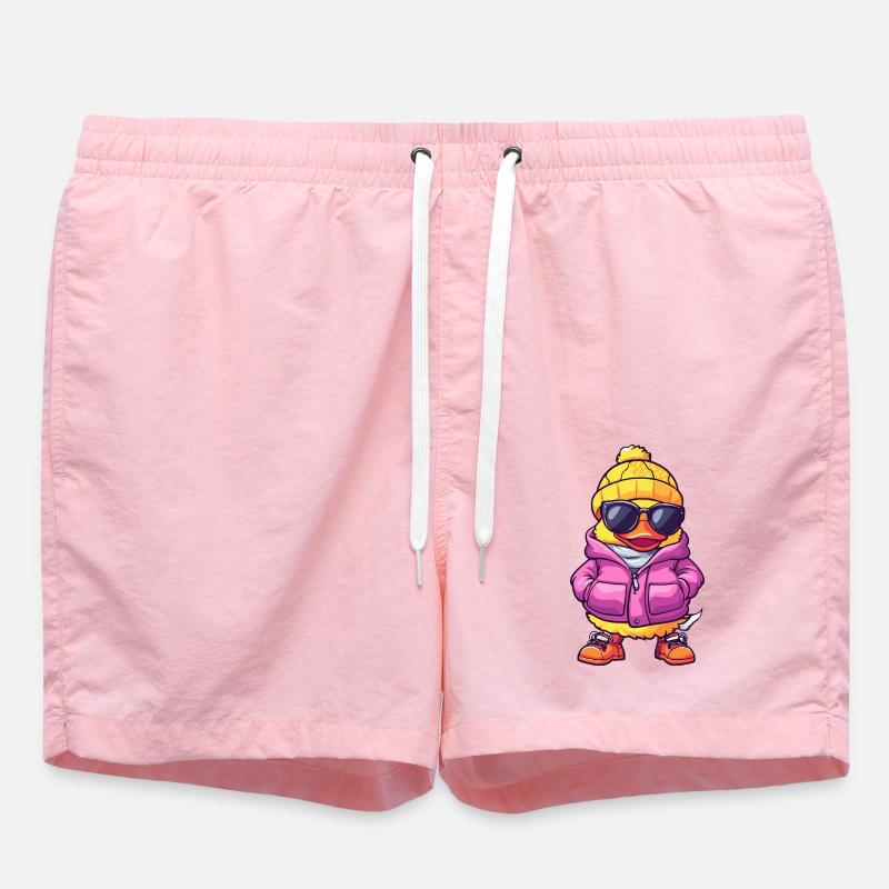 Duck Cool Comic - Swim Trunks - pink