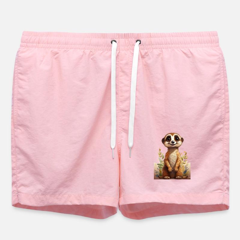Dessin de suricate mignon - Short de bain - rose