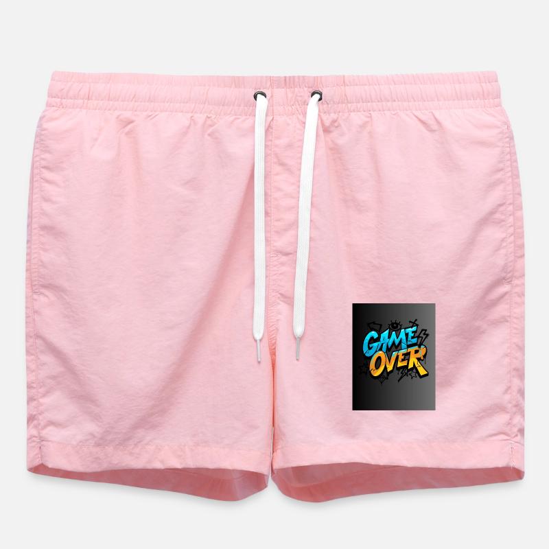 Graffiti Style Game Over Design - Badeshorts - Pink