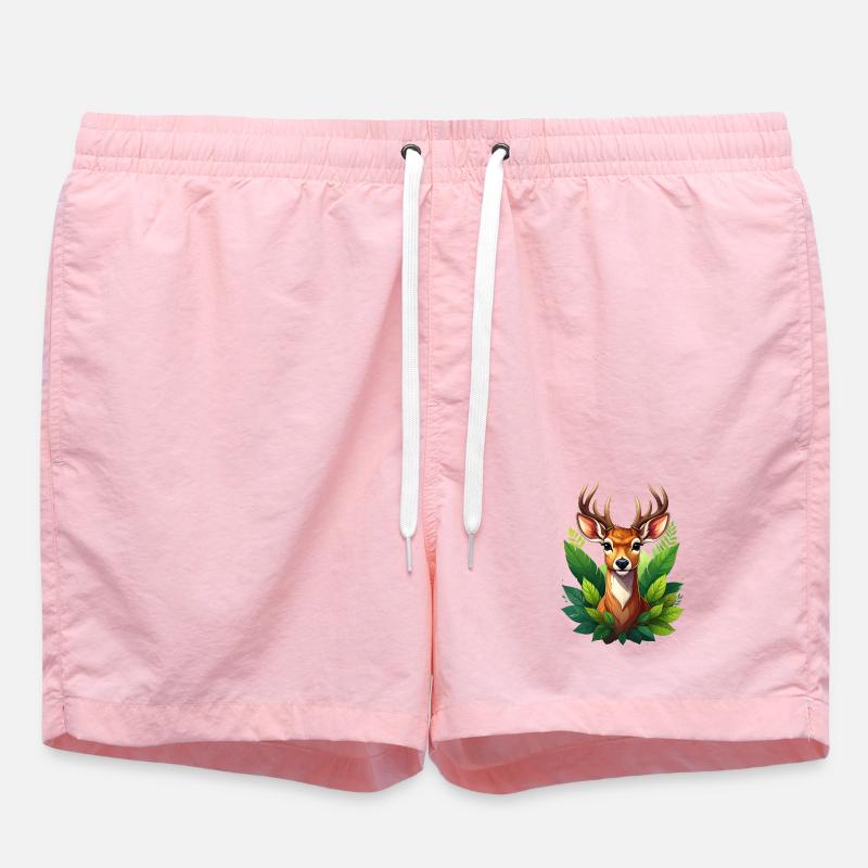 Ein Reh oder Hirsch im Wald - Badeshorts - Pink